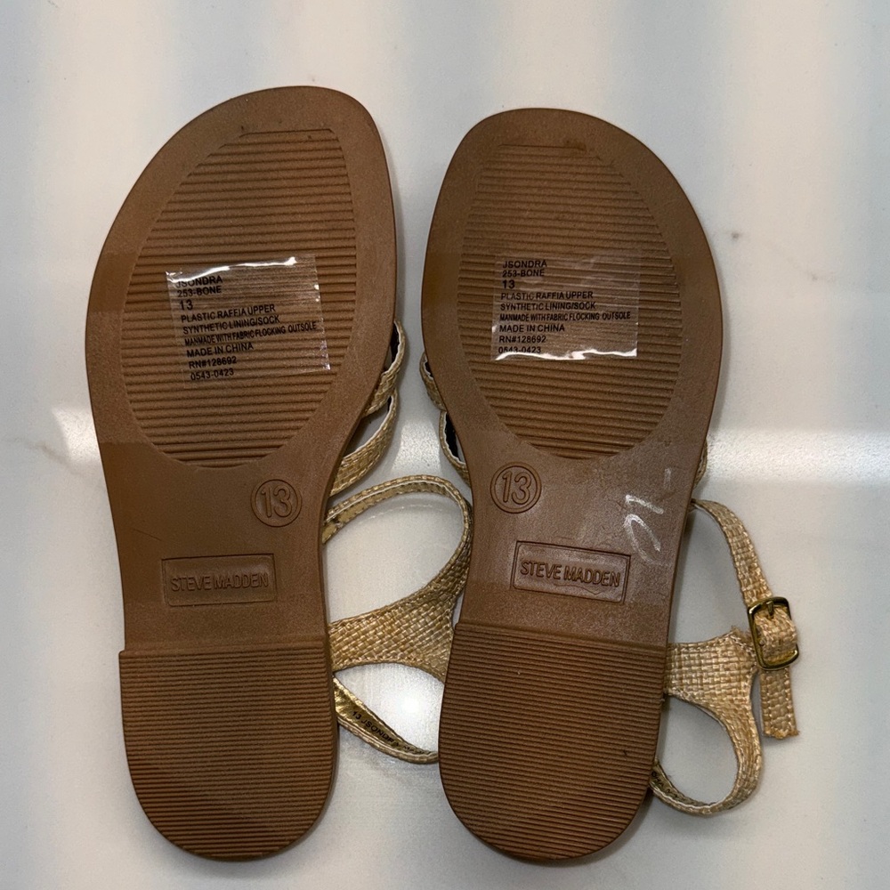 Steve Madden Metallic Gold Sandals - Picture 2 of 2